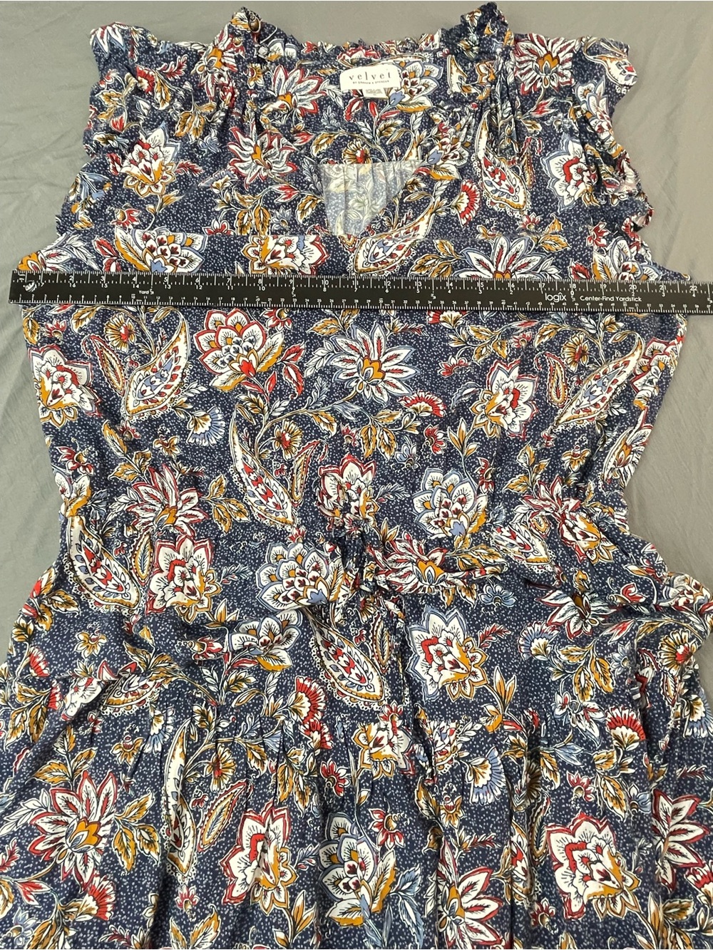 Velvet by Graham and Spencer Paloma Tie Waist Floral Dress XL Made In USA Boho - Picture 6 of 7